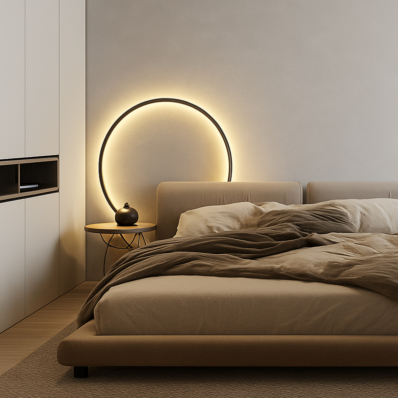 applique murale led design nordique avec prise usb ronde