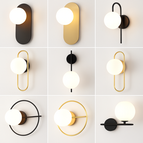 Applique murale LED dorée nordique avec ampoule G9 9w - vue 2 sur 22