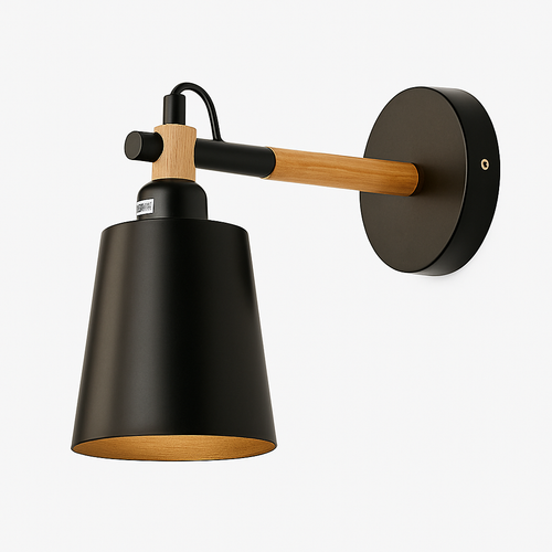 Applique murale LED en bois et métal Nordic