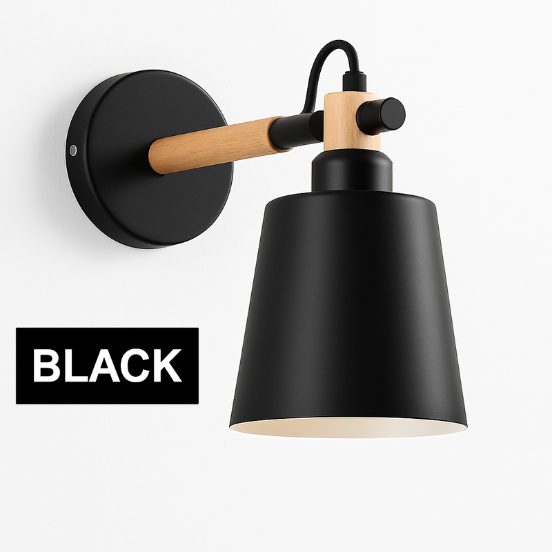 Applique murale LED en bois et métal Nordic