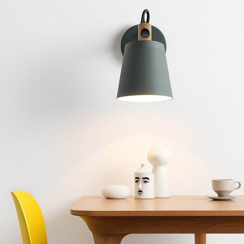 Applique murale LED en bois et métal Nordic