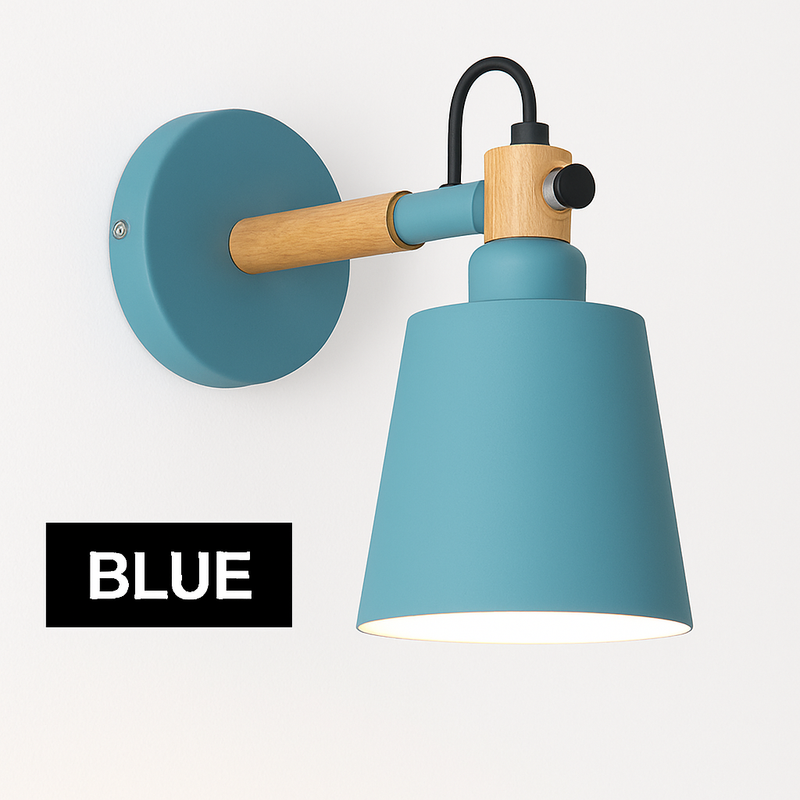 Applique murale LED en bois et métal Nordic