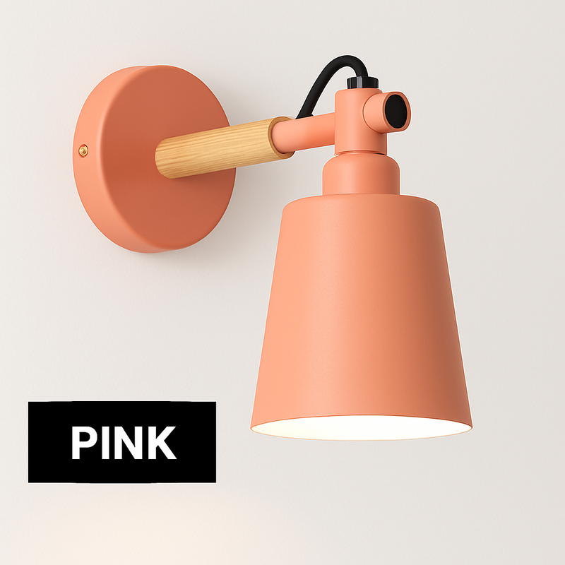 Applique murale LED en bois et métal Nordic