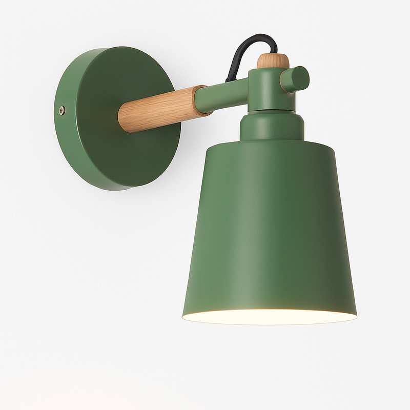 Applique murale LED en bois et métal Nordic