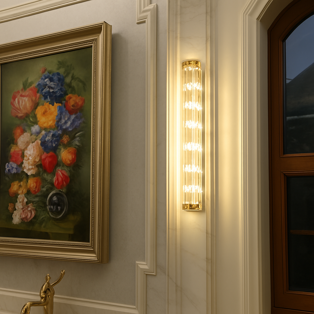 applique murale led en cristal design nordique pour intérieur moderne - vue 4 sur 8