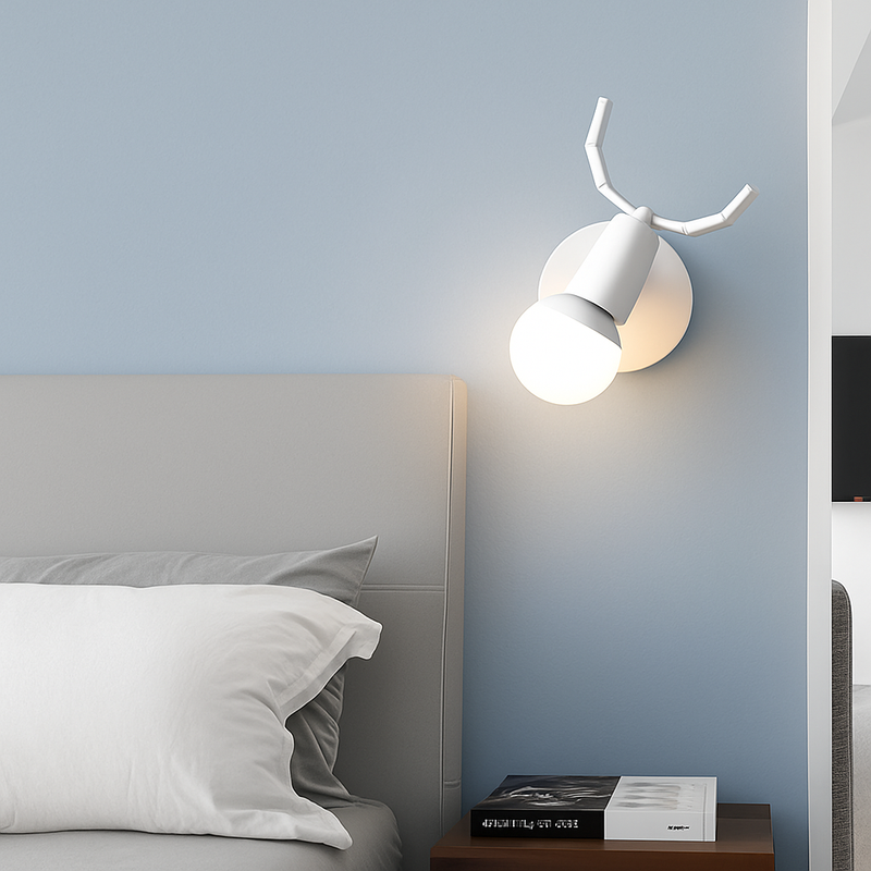 Applique murale LED en forme de cerf en bois Novelty