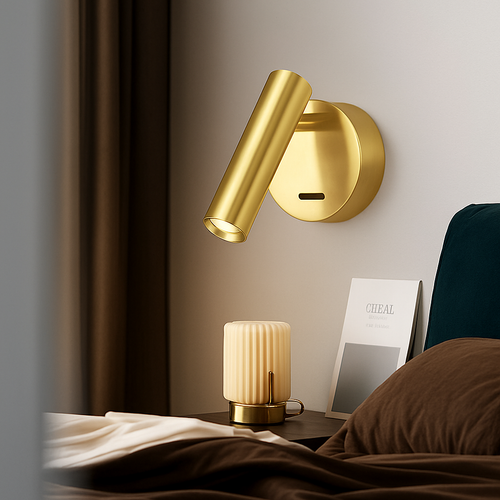 applique murale led en laiton avec interrupteur pour éclairage intérieur