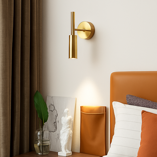 Applique murale led en laiton avec variateur rotatif pour lecture - vue 4 sur 8