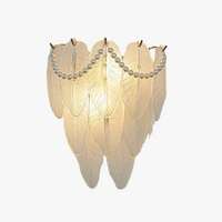 applique murale led en verre forme perle plume feuille coquille soleil fleur