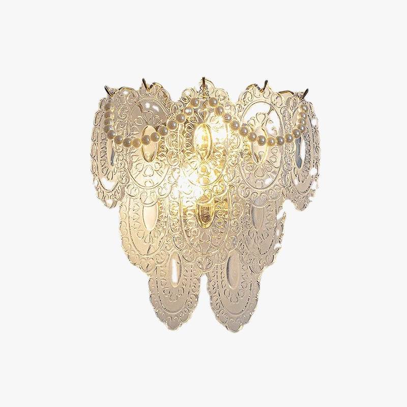 applique murale led en verre forme perle plume feuille coquille soleil fleur