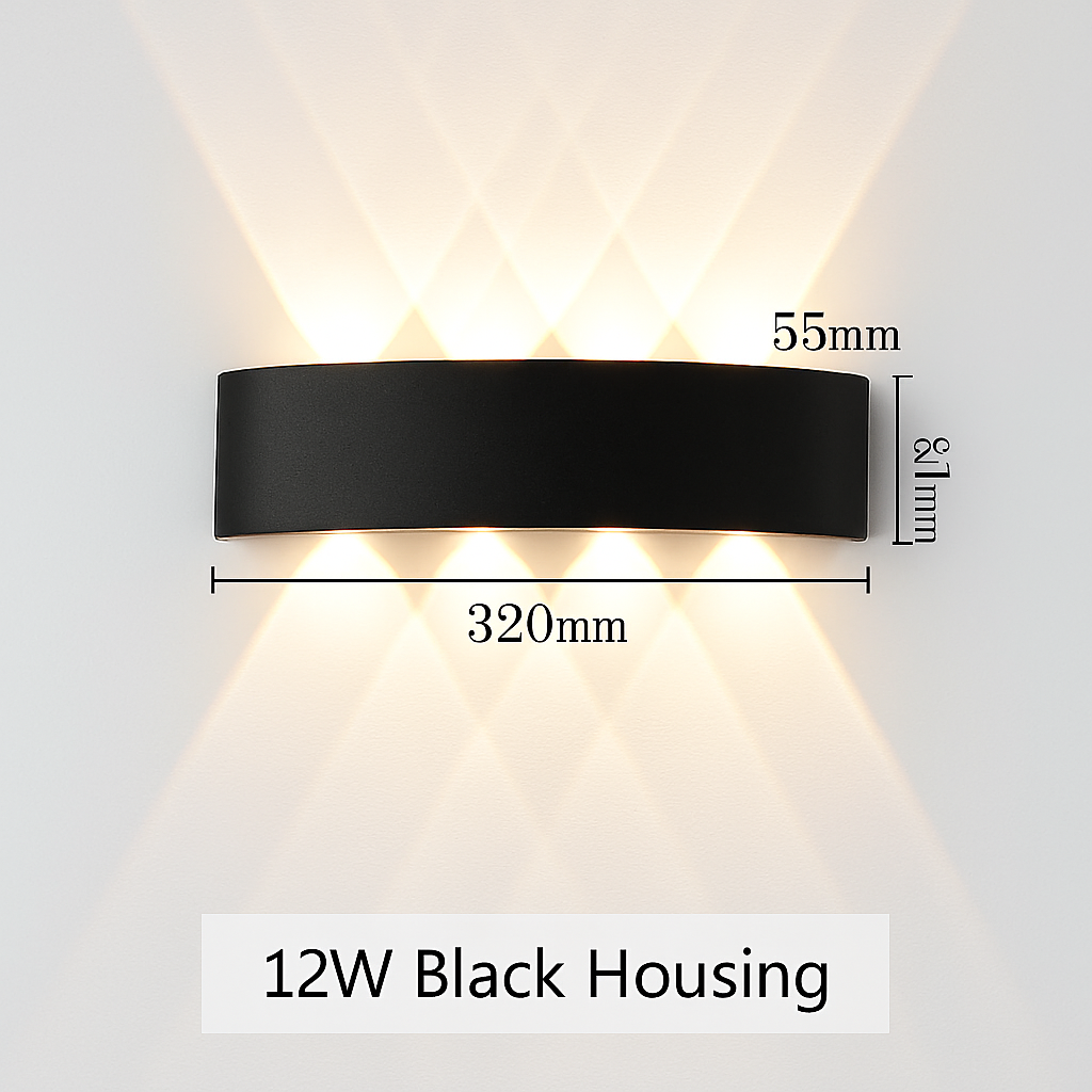 applique murale led extérieure en aluminium haute luminosité pour jardin et cour - vue 4 sur 8