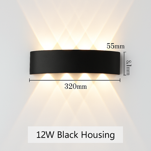 applique murale led extérieure en aluminium haute luminosité pour jardin et cour