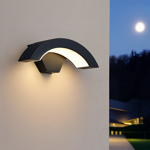applique murale led extérieure étanche en forme de lune créative - vue 5 sur 10