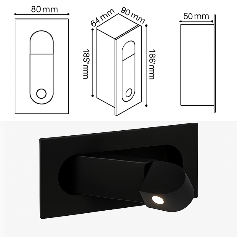 Applique murale LED intégrée nordique 3W