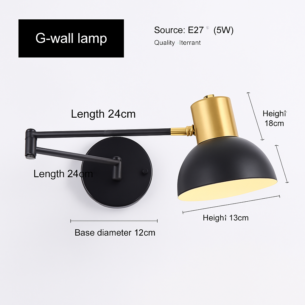 applique murale led à intensité variable pour lecture et étude - vue 8 sur 14