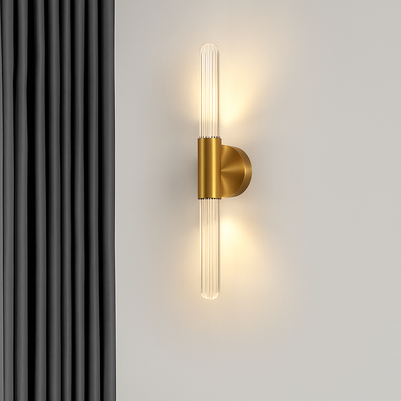 Applique murale led longue moderne en verre fer