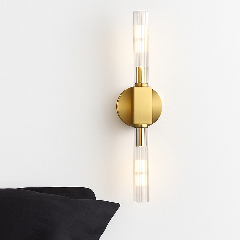 Applique murale led longue moderne en verre fer