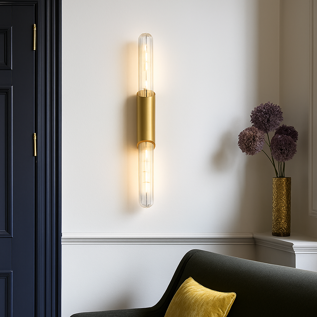 Applique murale led longue moderne en verre fer - vue 5 sur 19