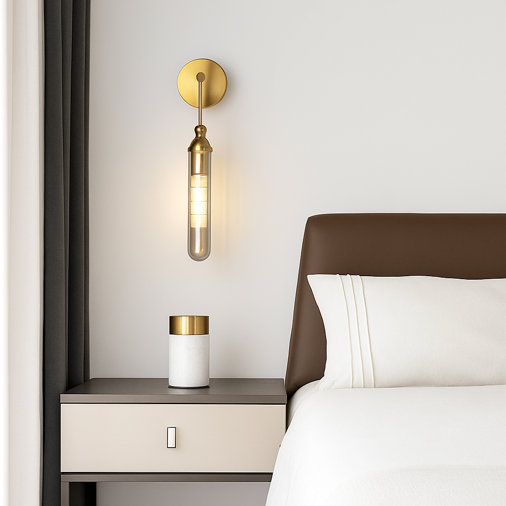 Applique murale led longue moderne en verre fer - vue 6 sur 19
