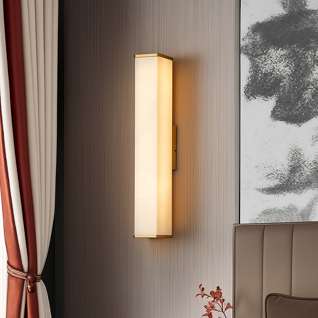 applique murale led marbre moderne en cuivre naturel - vue 4 sur 12