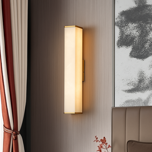 applique murale led marbre moderne en cuivre naturel
