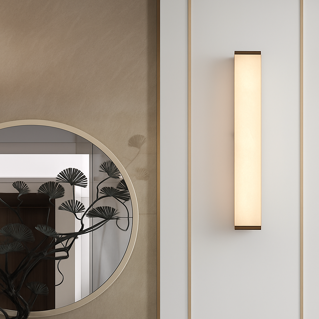 applique murale led marbre moderne en cuivre naturel - vue 6 sur 12