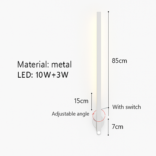 applique murale led minimaliste avec interrupteur angle réglable 3000k - vue 16 sur 18