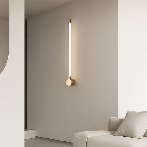Minimalist LED wall light in copper and acrylic nordic style - vue 4 sur 10