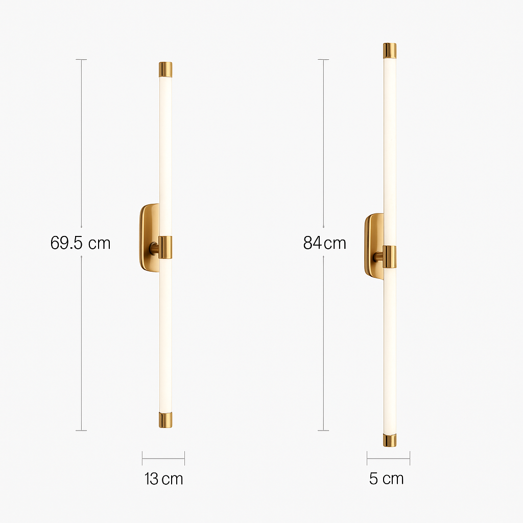 Minimalist LED wall light in copper and acrylic nordic style - vue 6 sur 10