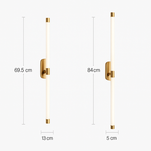 Minimalist LED wall light in copper and acrylic nordic style - vue 7 sur 10