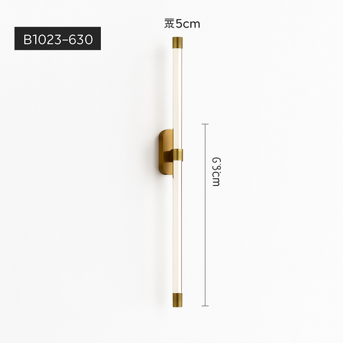 Minimalist LED wall light in copper and acrylic nordic style - vue 9 sur 10
