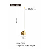 Minimalist LED wall light in copper and acrylic nordic style