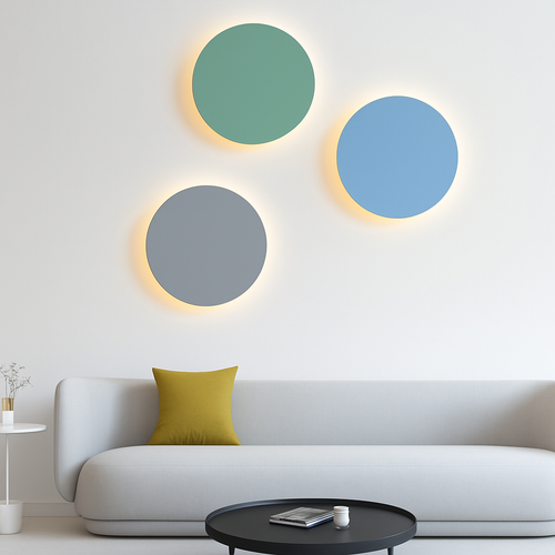 Modern minimalist coloured iron LED wall light - vue 2 sur 12