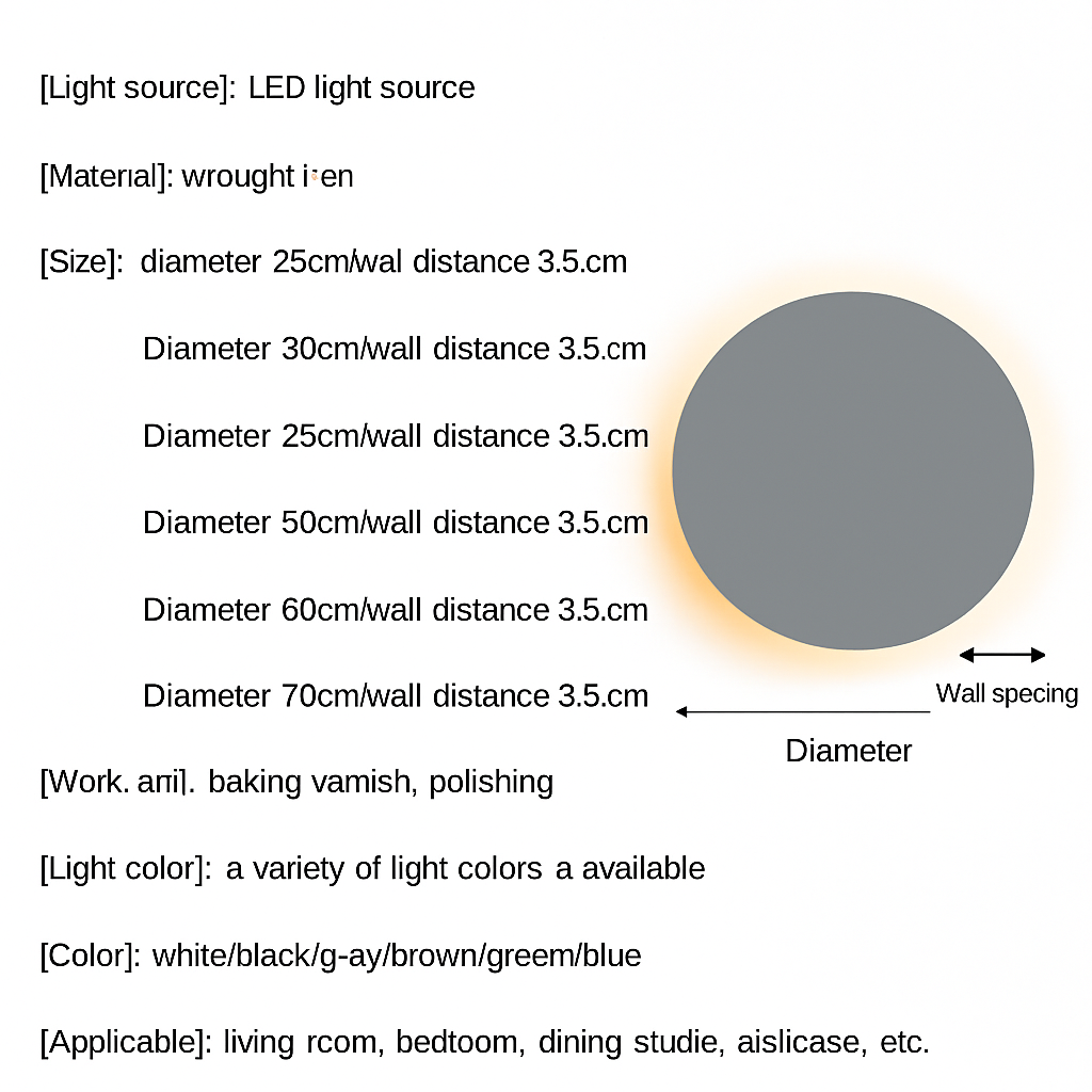 Modern minimalist coloured iron LED wall light - vue 6 sur 12