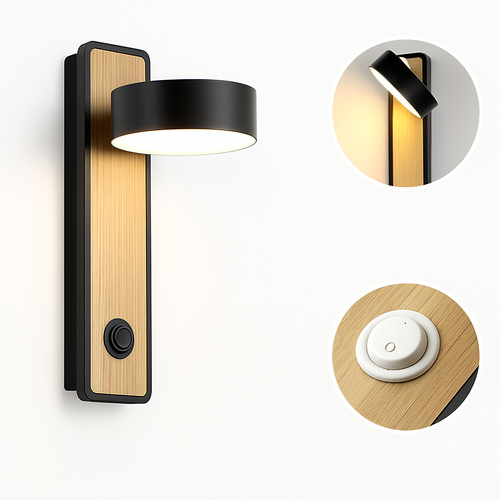 applique murale led moderne avec interrupteur pour lecture