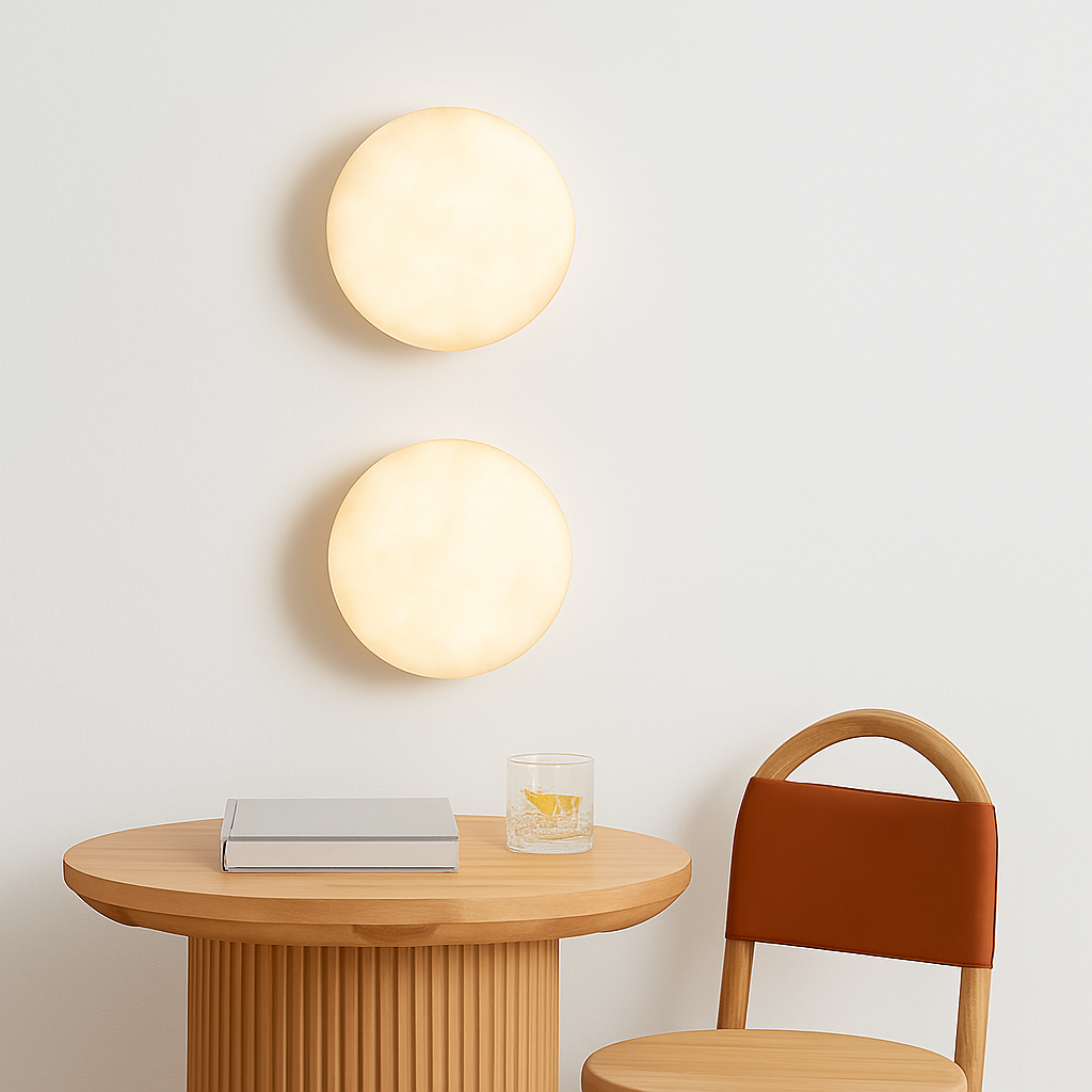 applique murale led moderne demi-cercle décor artistique impression 3d lunaire - vue 5 sur 7