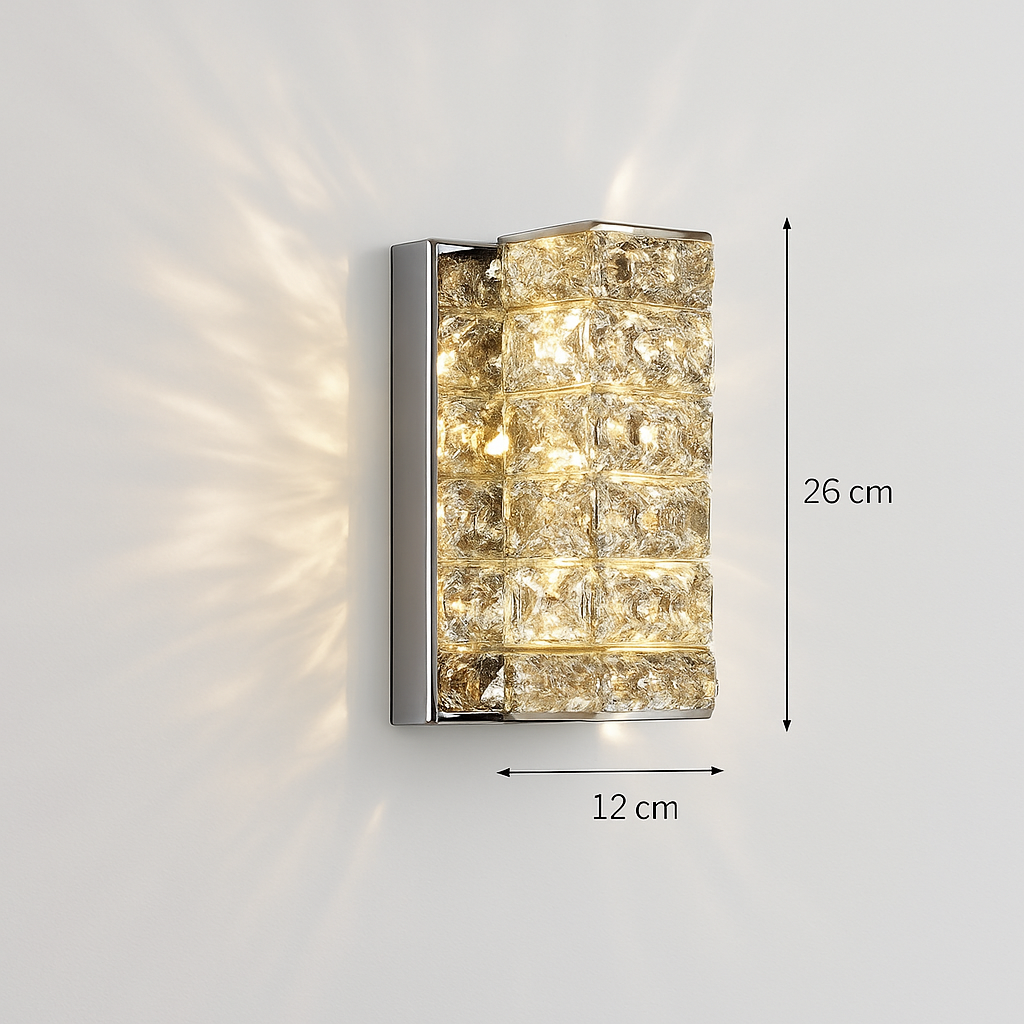 applique murale led moderne en cristal k9 de luxe décorative - vue 4 sur 19