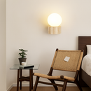 applique murale led moderne en verre avec pierre naturelle