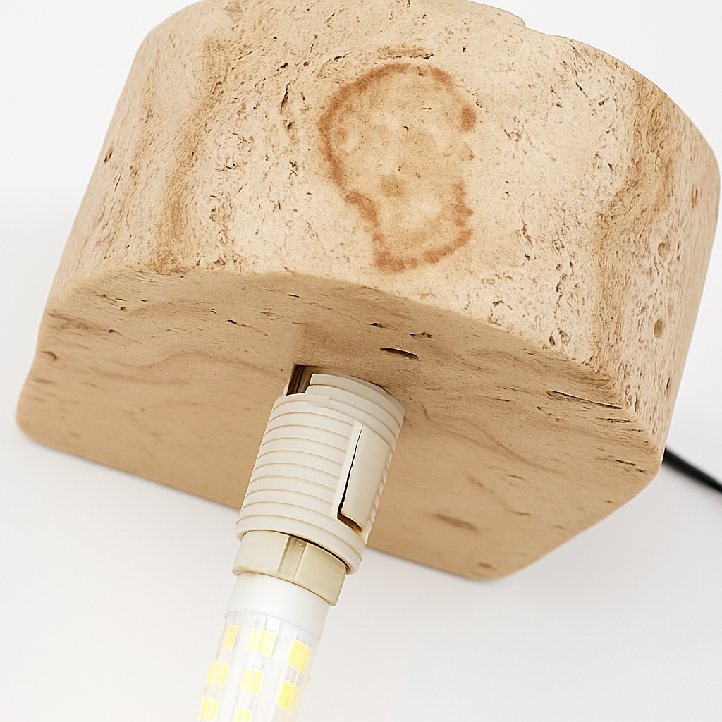 applique murale led moderne en verre avec pierre naturelle - vue 7 sur 7