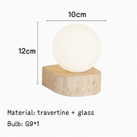 applique murale led moderne en verre avec pierre naturelle