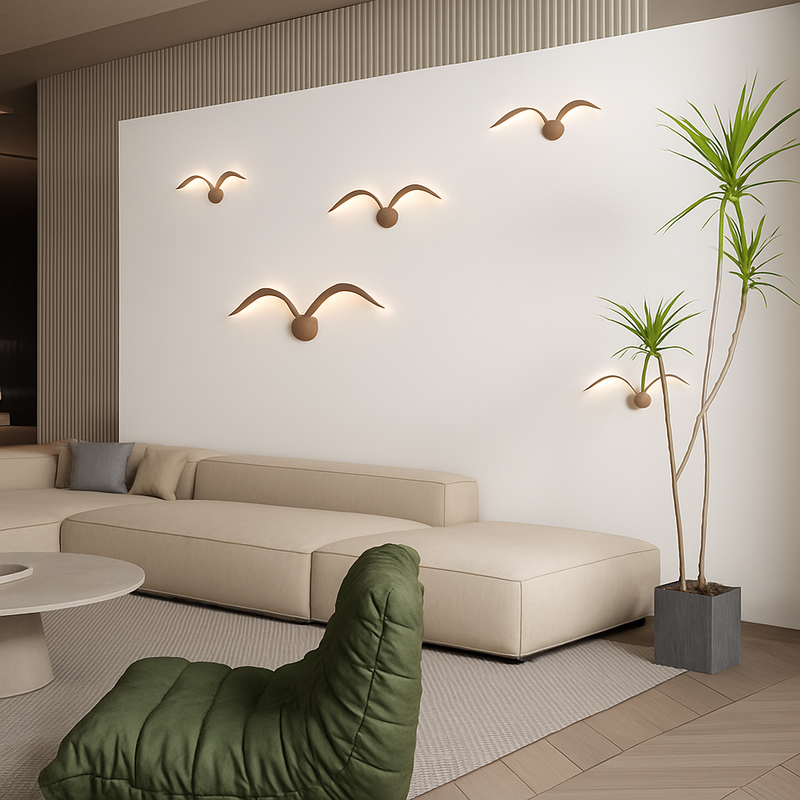 applique murale led modernes en forme de mouette en acrylique
