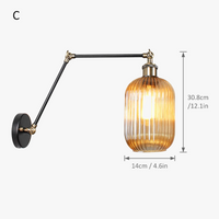 applique murale led nordique longue perche en verre avec interrupteur