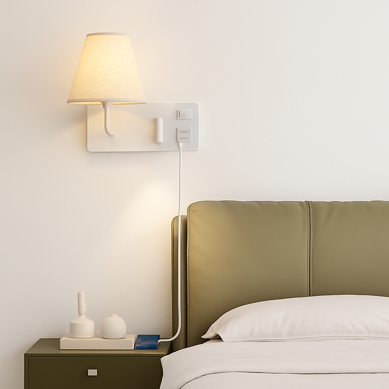 Applique murale LED nordique moderne avec interrupteur USB