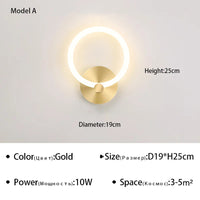 applique murale rond led nordique moderne