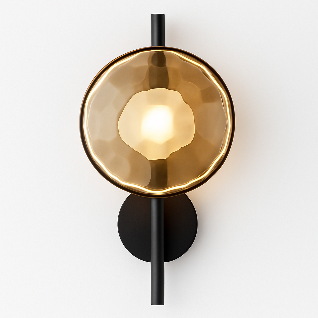 Applique murale Led ronde en verre coloré au Design post-moderne