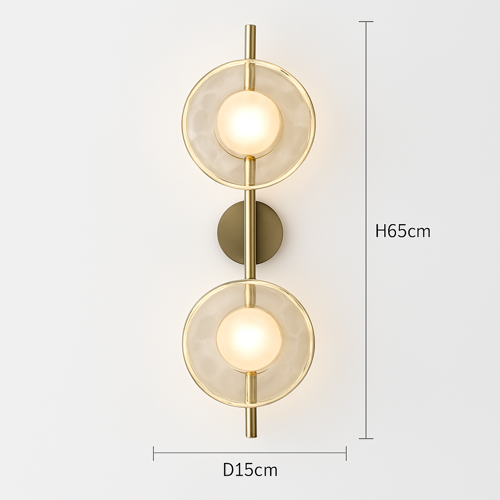 Applique murale Led ronde en verre coloré au Design post-moderne