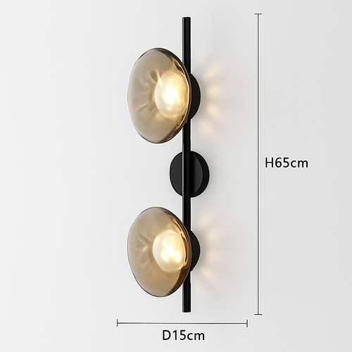 Applique murale Led ronde en verre coloré au Design post-moderne - vue 4 sur 12
