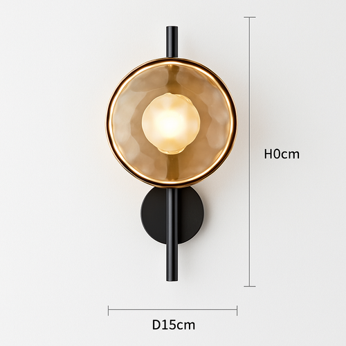 Applique murale Led ronde en verre coloré au Design post-moderne - vue 7 sur 12