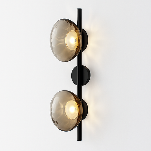 Applique murale Led ronde en verre coloré au Design post-moderne - vue 9 sur 12