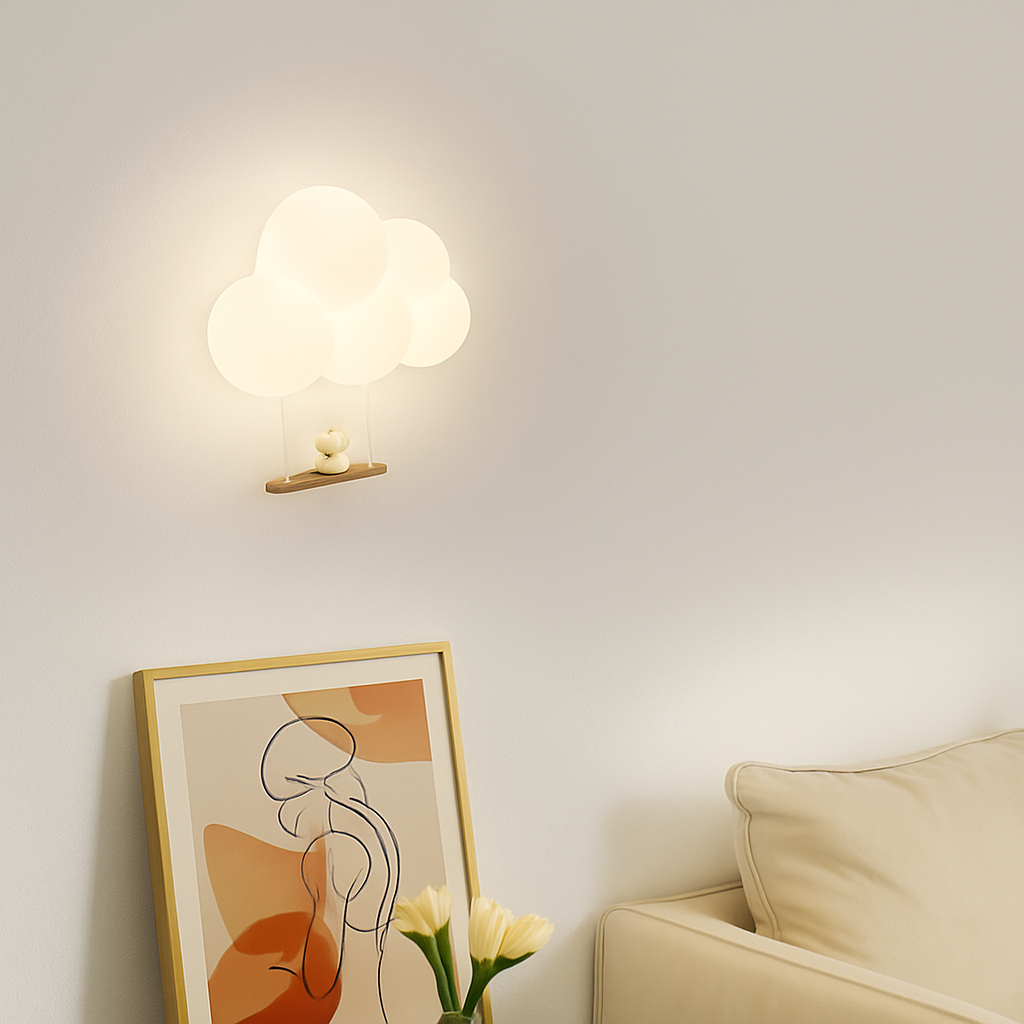 applique murale led singe lapin nuage pour enfants - vue 7 sur 13